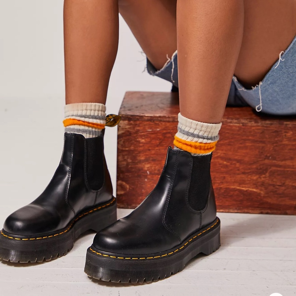 Dr. Martens Black 2976 Quad Chelsea Platform Boots